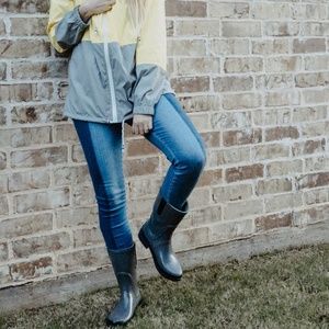 L.L.Bean Wellie Grey Rain Boot, Size 7